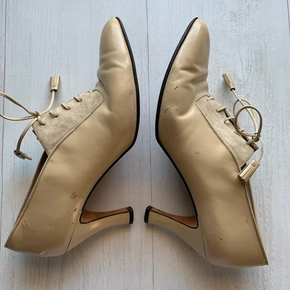 Vintage Salvatore Ferragamo lace-up heels Sz 8.5 - Picture 10 of 15